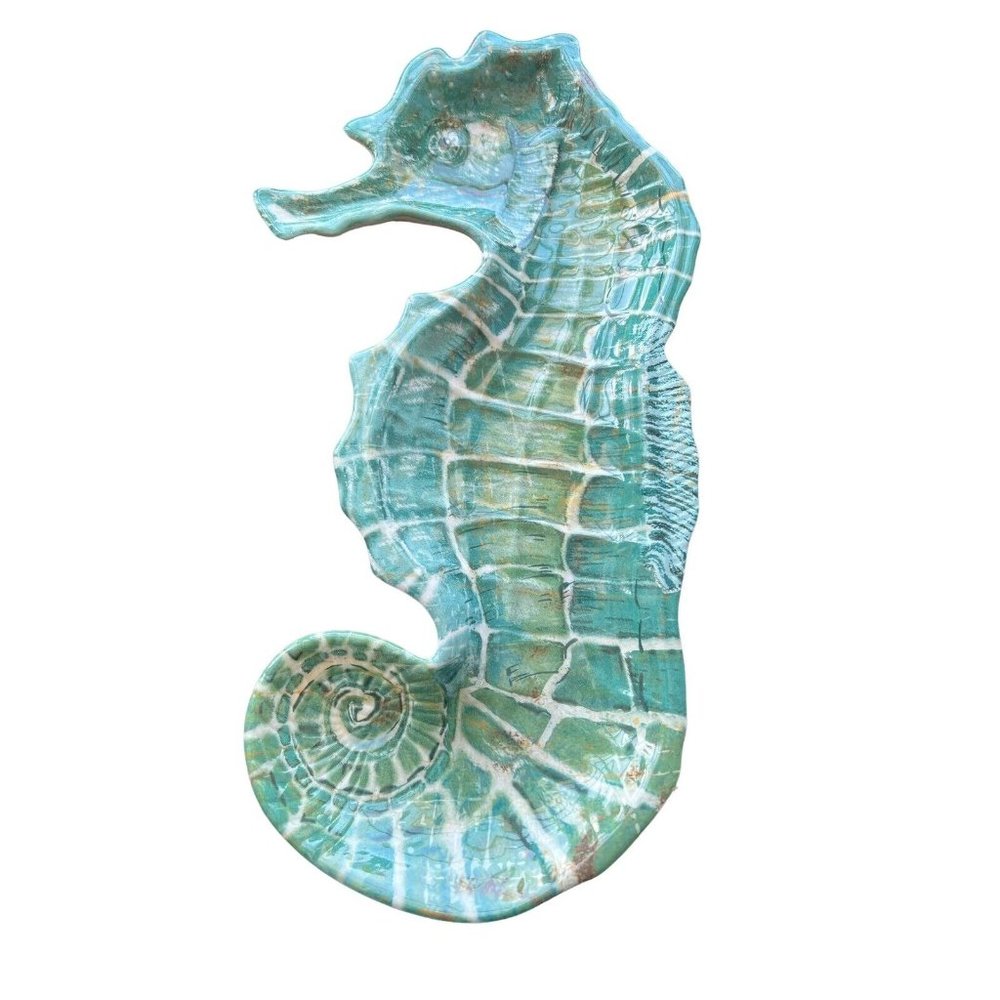 Pier 1 Imports Melamine Plate Seahorse Spikey 12" Hors d'oeurve plate. - Picture 1 of 7